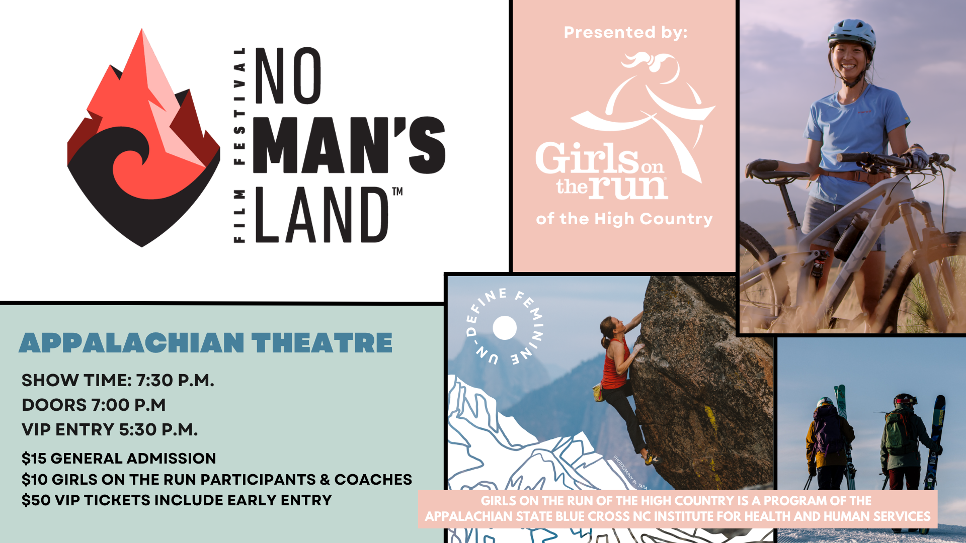 Girls on the Run of the High Country presents No Man’s Land Film Festival Nov. 16 Girls on the Run of the High Country presents No Man’s Land Film Festival Nov. 16