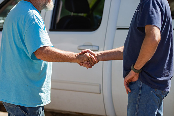 People shaking hands for partnership